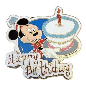 Disney Pin Mickey Mouse Happy Birthday 2003 Official Pin Trading Gold Enamel